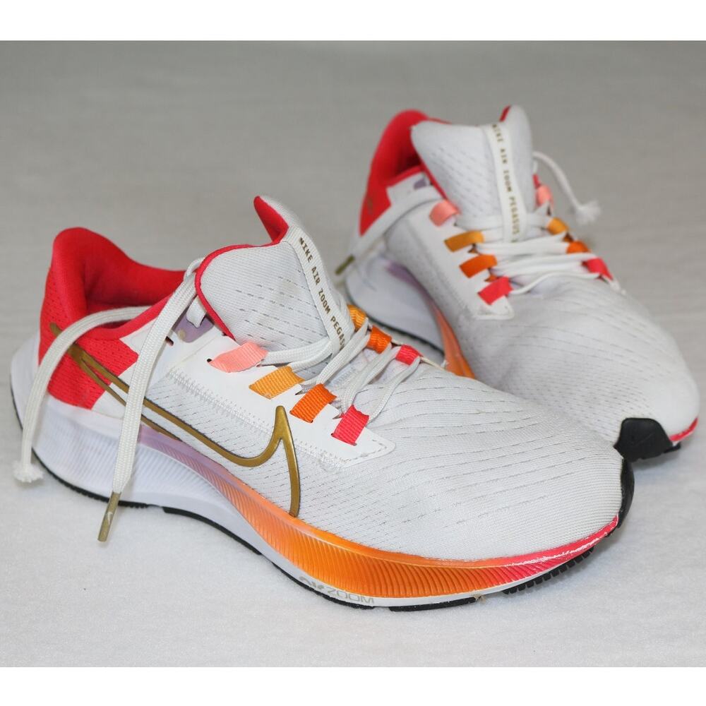 Nike Air Zoom Pegasus 38 Women’s Size 6 White Gradient Running Shoes DQ5038-100